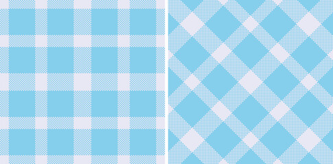 Spring Seamless Madras Plaid featuring Light Pale Grey and Neon Light Blue Textile Design