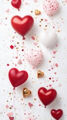 Festive heart balloons