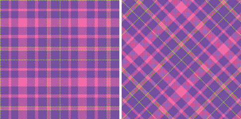 Neon Burple and Bright Bubblegum Seamless Madras Plaid Textile Design