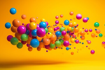 Bright, colorful balls explode in a burst of joy. 