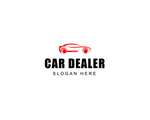 Car Dealer Logo For Your Business Car With Key Line Art Style