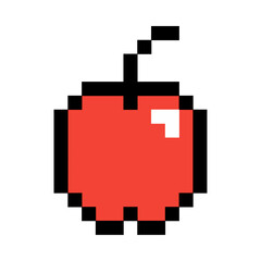 Pixelated apple icon in retro style