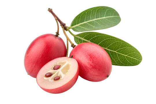 Karonda fruits with leaf isolated on transparent background