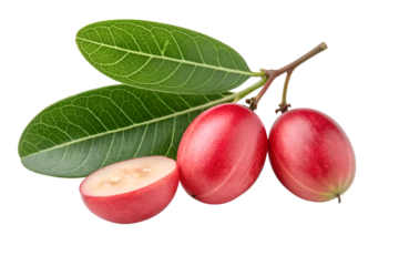 Karonda fruits with leaf isolated on transparent background