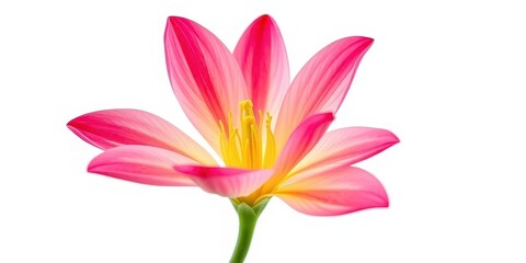 Fototapeta premium A single vibrant bloom, petals unfurled, isolated on pure white, botanical, art