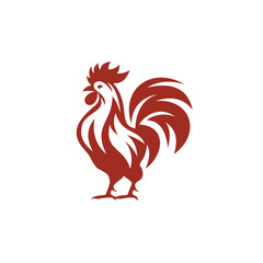 red rooster animal logo design