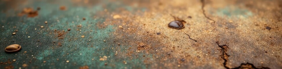 Close-up of faded coffee mark on antique surface, tone, illustration