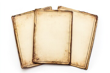 Three antique, aged, blank cards