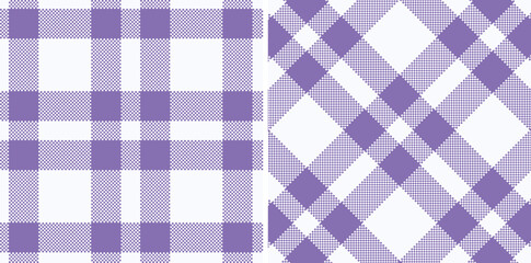 Spring Bright Pale Grey & Smoky Amethyst Seamless Madras Plaid Textile Design