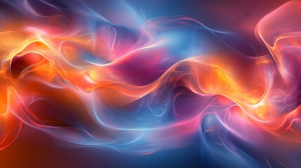 Naklejka premium Fractal flames create a vibrant dance of colors in an abstract digital design, background, wall papers, screen saver.