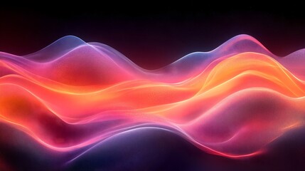 Wavy lines create an abstract design with vibrant colors and a fluid gradient suitable for modern digital art. Background, wallpaper, screensaver.
