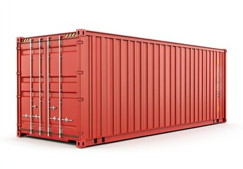 Red shipping container, ideal for international transport