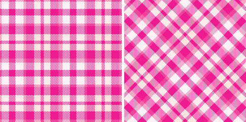 Spring Seamless Madras Plaid featuring Pastel Very Light Pink and Iridescent Electric Pink Textile Design