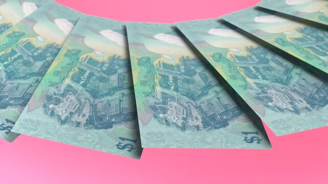 Decorative Looping Design 1 Ringgit Curency of Brunei Darussalam
