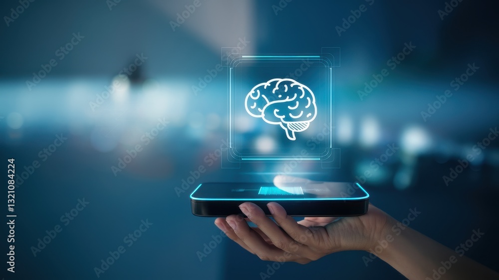 Aufkleber digital brainpower: exploring the future of ai and cognitive technology
