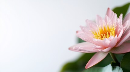 Delicate pink water lily blossom, close-up view