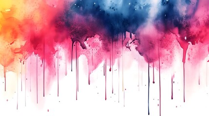 Fototapeta premium Abstract watercolor design with vibrant drips creating a mesmerizing blend of colors in soft hues and dynamic textures, background, wall papers, screen saver.