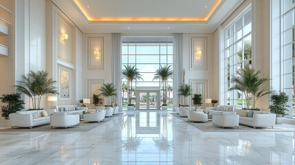 Modern business center interior room for background in business concept.