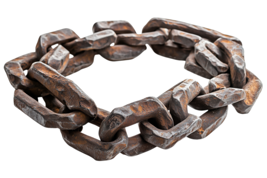 Broken Metal Chain Link Isolated on Transparent Background - Powered by Adobe