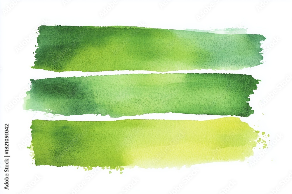 Poster green watercolor stripes a collection of handdrawn watercolor strokes and rectangle shapes with an a