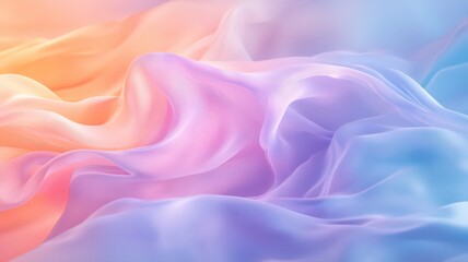 Obraz premium Soft Pastel Fabric Drapes: Orange Pink Blue Gradient Texture