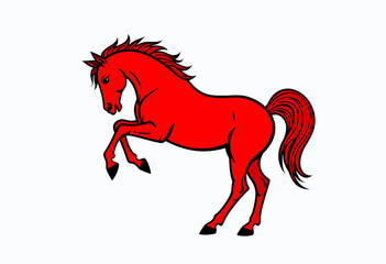 Capture the spirit of freedom and adventure with this vibrant red horse vector art. Ideal for travel blogs, fantasy art, and designs that evoke a sense of the wild.

