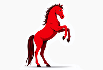 Download this dynamic red horse vector graphic to add energy and excitement to your projects. Perfect for racing event promotions, children's books, and branding materials.

