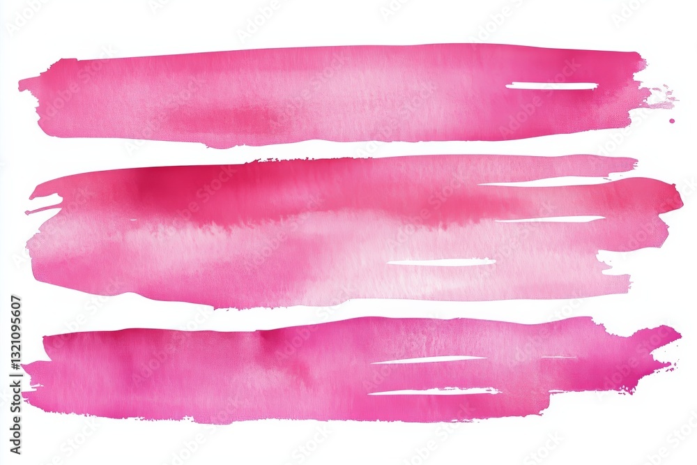 Poster pink watercolor stripes a collection of handdrawn watercolor strokes and rectangle shapes with an ar