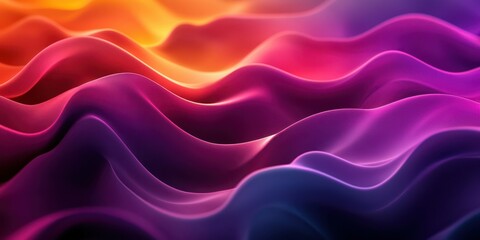 Obraz premium Colorful waves of fabric in abstract design flowing softly under soft lighting