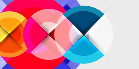 Obraz premium Circle and semi circle geometric background. Vector Illustration For Wallpaper, Banner, Background, Card, Book Illustration, landing page