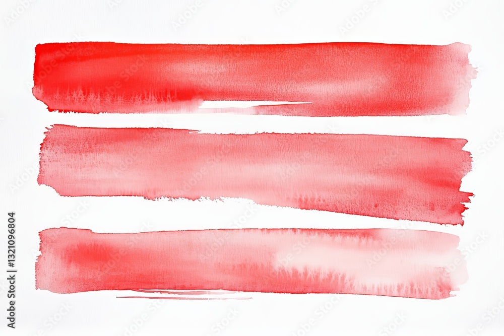 Poster red watercolor stripes a collection of handdrawn watercolor strokes and rectangle shapes with an art