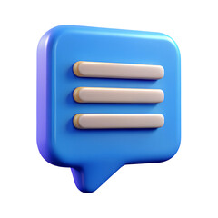 got a message icon chat icon plastic 3D render 3D speech bubble icon, 3D illustration