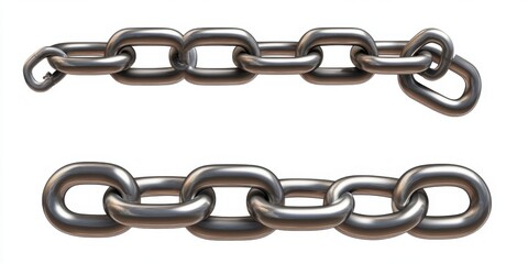 Metal chain links In the version the illustration is arranged in layers to make it easier to extend to desired length