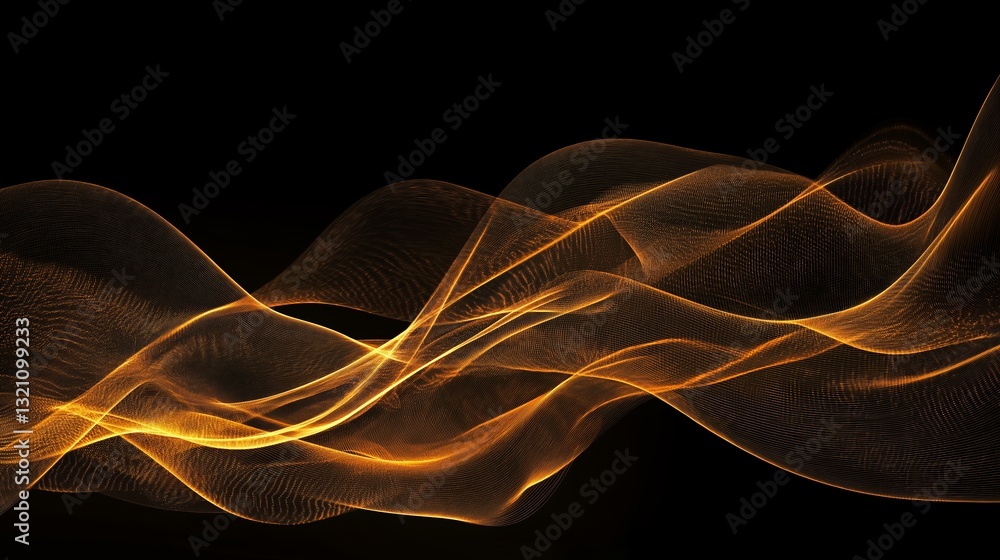 Poster visual representation of dynamic radio waves in motion showcasing fluid patterns