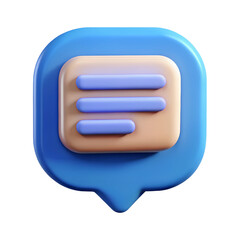 got a message icon chat icon plastic 3D render 3D speech bubble icon, 3D illustration