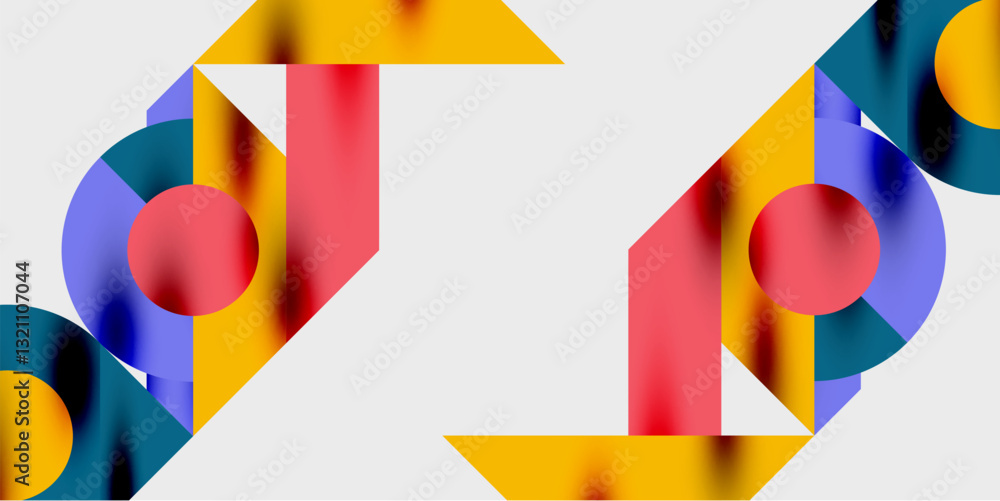 Aufkleber Vibrant abstract background circles with smooth gradients, creating a dynamic and modern design. Ideal for creative, tech, or contemporary-themed projects