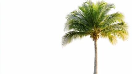 Fototapeta premium Lush green palm tree isolated on white