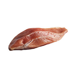 Raw fish fillet, showcasing its texture and color. isolated on white background and transparent background