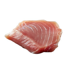 A fresh slice of raw tuna steak with distinctive marbling, set, ideal for culinary presentations. isolated on white background and transparent background