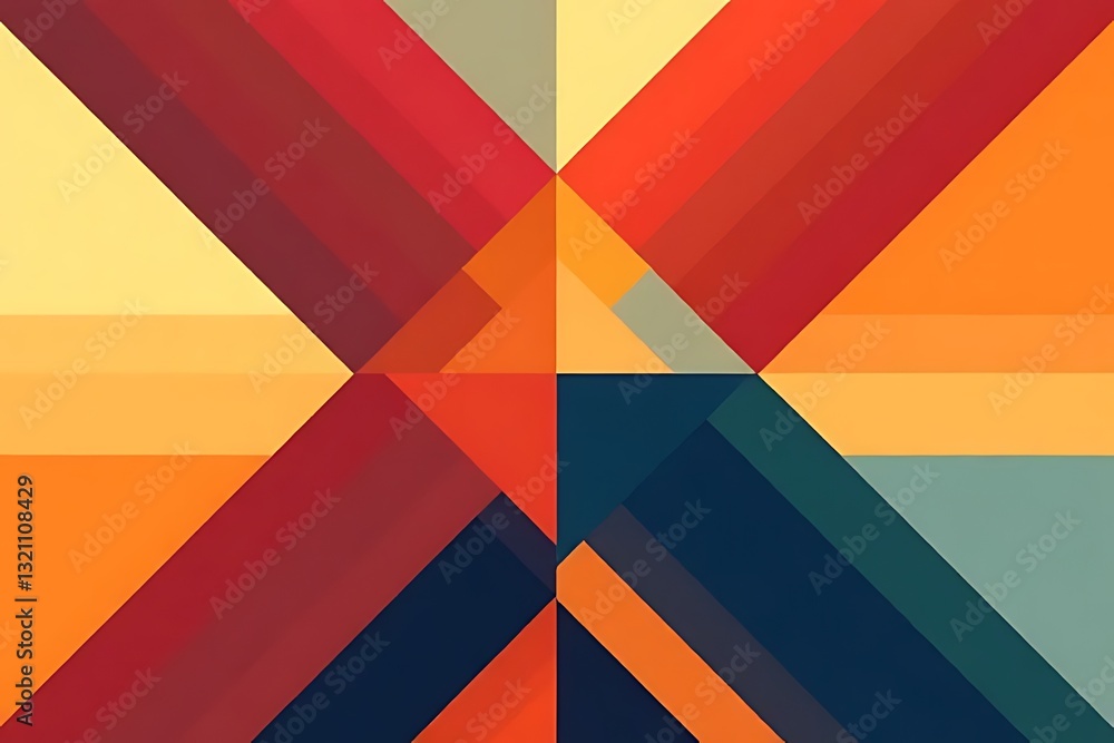 Poster dynamic abstract composition featuring bold geometric shapes digital art modern design studio colorf