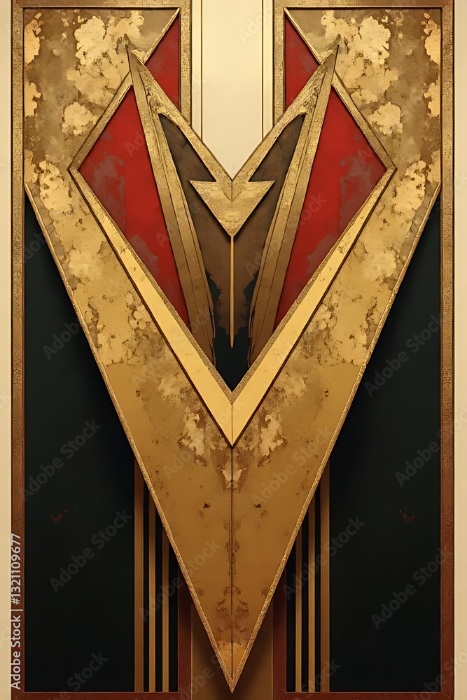Poster dynamic geometric artwork displaying bold shapes gallery digital art modern environment abstract vie