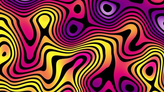 Colorful abstract psychedelic fluid background for summer music festival. Loop VJ background