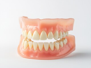 Artificial dentures with cavities dental lab medical device clinical setting close-up view prosthetic innovation
