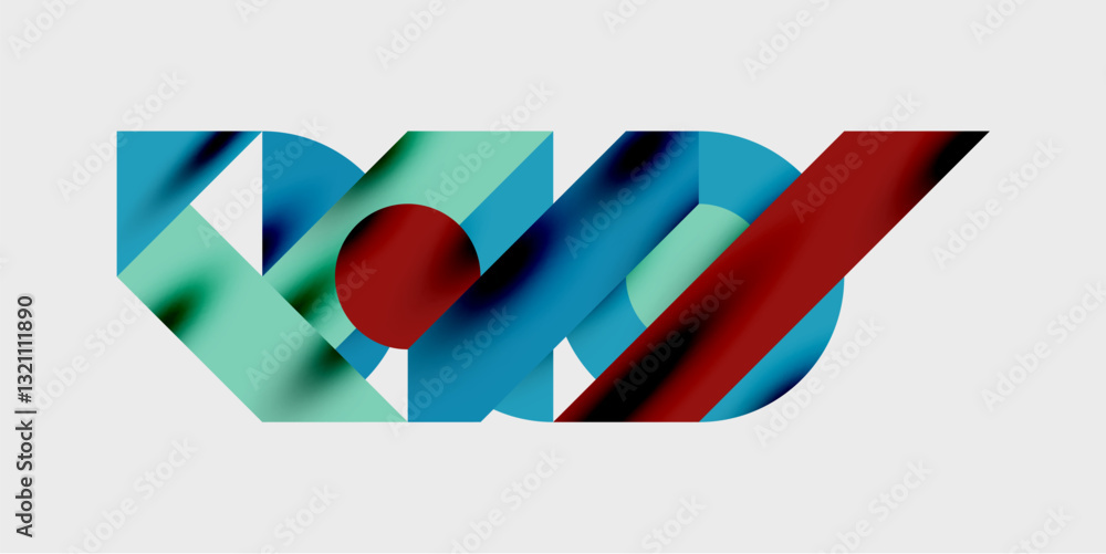 Aufkleber Modern abstract background featuring circles, lines, and triangles in a dynamic geometric composition. Perfect for stylish, tech, or creative-themed designs