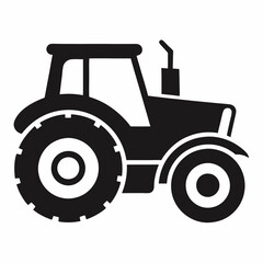 old tractor isolated on white