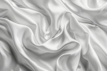 Obraz premium Photo of Glossy white satin fabric folds. Background texture for backdrops or mapping