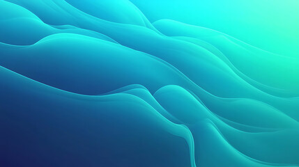 Obraz premium Flowing waves in blue gradient digital art abstract background calm atmosphere bird's eye view serenity concept