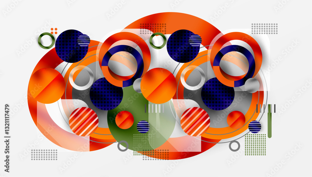 Aufkleber Abstract background - layered geometric shapes with smooth gradients and transparency