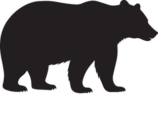 Fototapeta premium Majestic Bear Silhouette in Side Profile – Bold and Powerful Wildlife Design