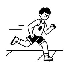 Doodle illustration of a playing doing endurance running training
